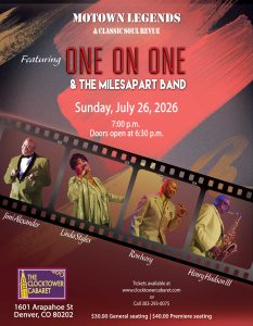 The Clocktower Presents Motown, Classic Soul Revue (Group: One on One & The MilesApart Band) @ The Clocktower Cabaret