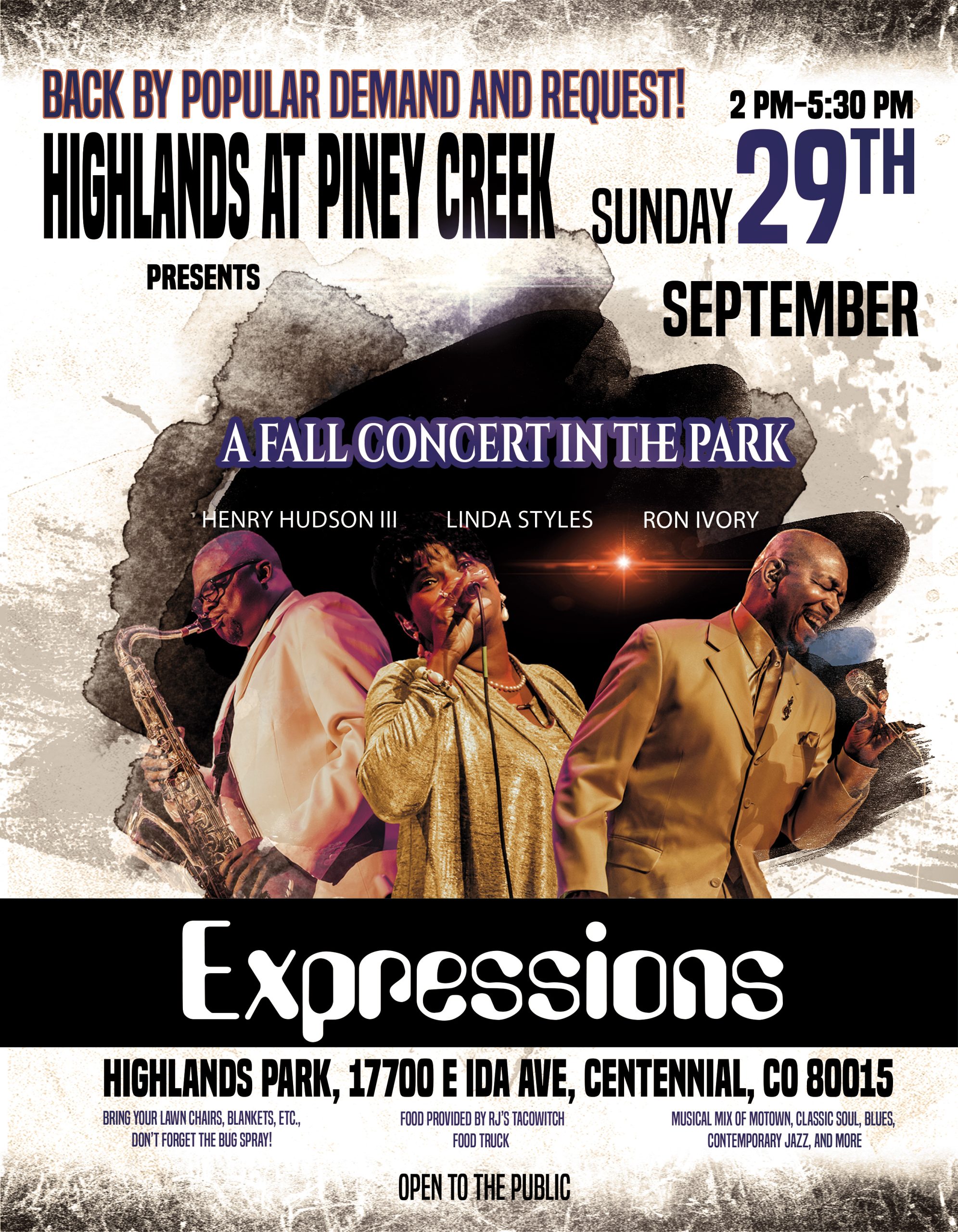 You are currently viewing By Popular Demand “A Fall Concert in the Park” Highlands at Piney Creek (Group: Expressions-Ron, Linda & Henry)