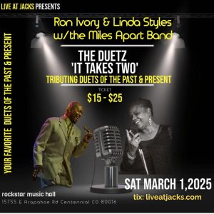 Live at Jacks Presents "The Duetz" "It Takes Two" Featuring Ron Ivory & Linda Styles with The MilesApart Band @ Rockstar Music Hall at Celebrity Lanes Complex