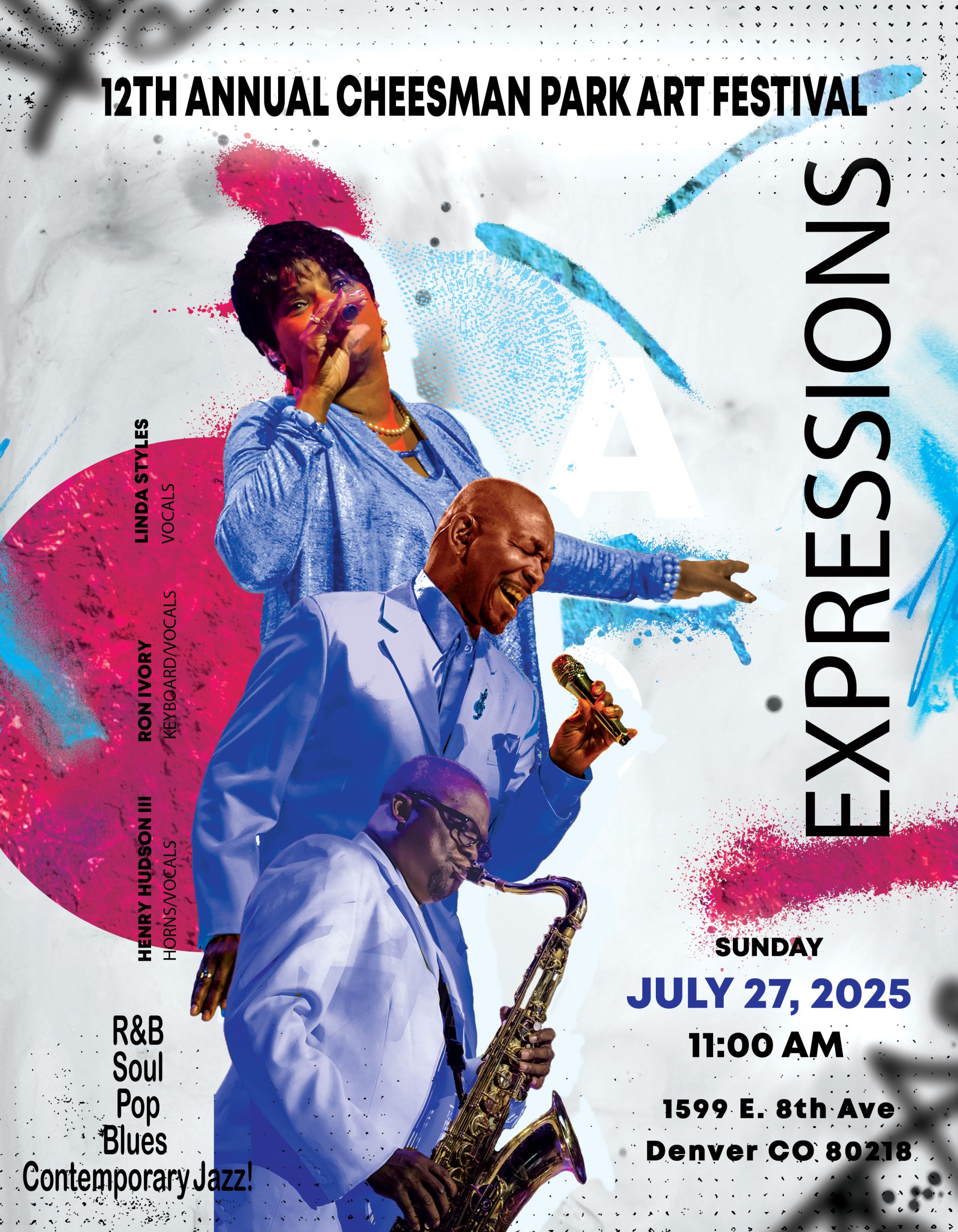 Read more about the article 12th Annual Cheesman Park Festival (Group: Expressions feat. Ron Ivory, Linda Styles & Henry Hudson II)